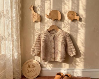 Boho kinderkamerdecoratie houten dierenmuurhaken | Safari Jungle Kamerhanger | Neutraal kraamcadeau | Leeuw Olifant Giraf Konijn Vos