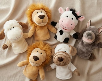 Marionnettes à main en feutre doux pour tout-petits Jouets sensoriels animaux Montessori pour la chambre d'enfant, contes et jeux imaginatifs, coffret cadeau unique pour baby shower