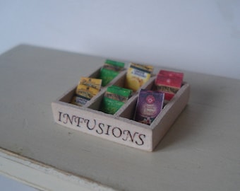 Dollhouse Miniature, 1:12 Scale Tea Box with Teabags