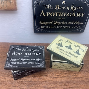 Dollshouse miniature  magical box,  2 miniature wooden boxes,  miniature wizard, dollshouse Halloween,  miniature box 1:12 one inch scale