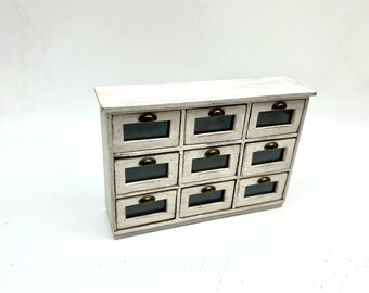 Dollshouse miniature furniture, chest of drawers 1.12 scale