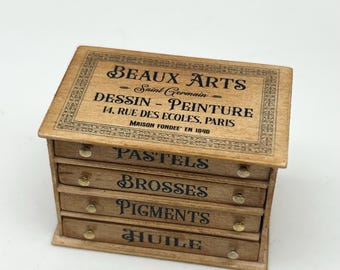 Dollshouse miniature furniture, chest of drawers 1:12 scale