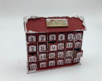 Dollshouse miniature Advent calendar, 1:12 scale Christmas calendar, dolls-house Christmas