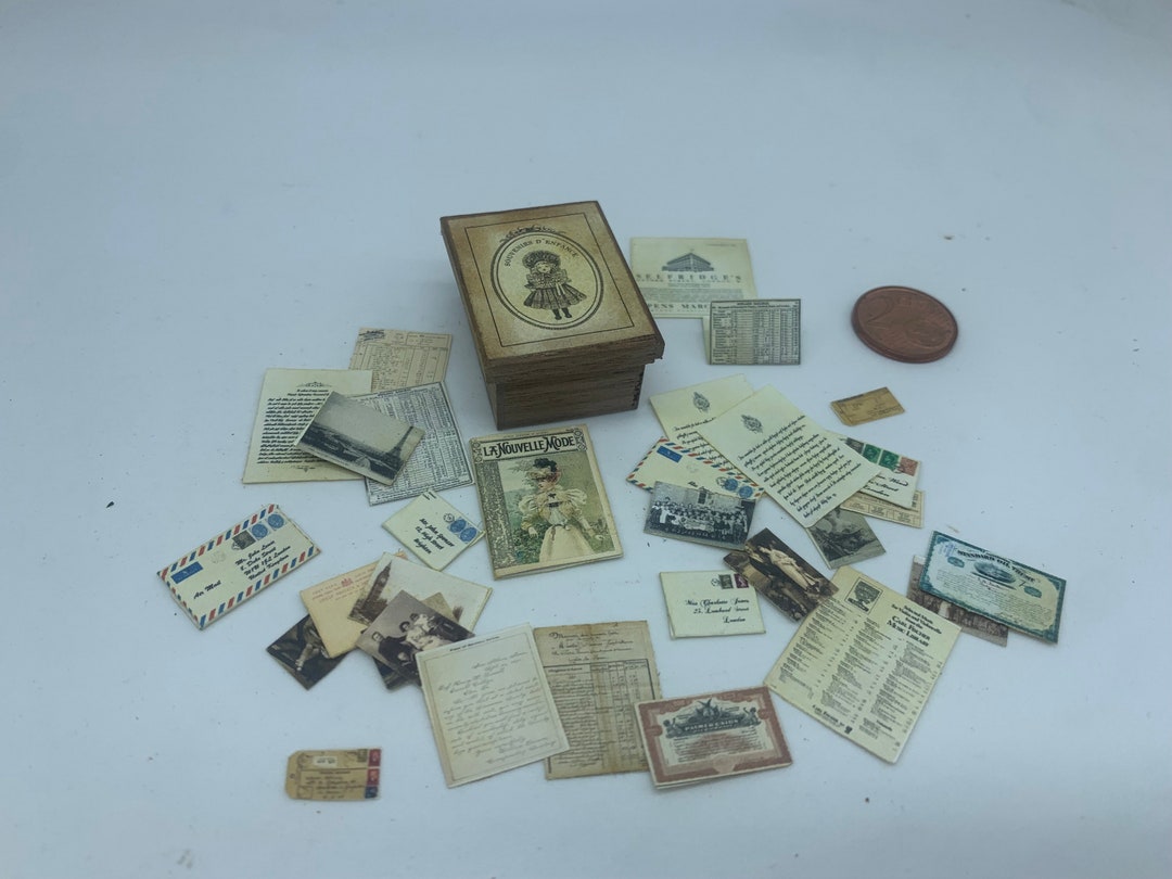 Dollshouse Miniature Ephemera Old Papers, 1:12 Scale - Etsy