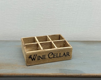 Dollshouse miniature bottles holder, miniature crate, 1:12 scale