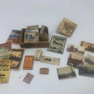 Dollshouse miniature travel ephemera miniature old travel documents, dollshouse memorabilia,1:12 scale travel documents