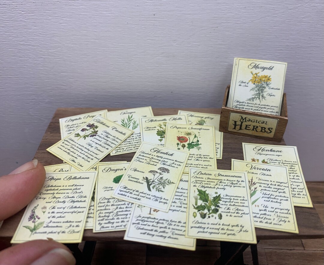 Dollshouse Miniature Magic Plants Papers, Halloween Documents, 1:12 ...