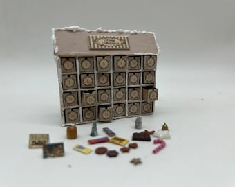 Dollshouse miniature Christmas Advent calendar, 1:12 scale,