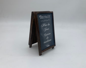 Dollshouse miniature blackboard, miniature sign, miniature menu, dollshouse sign, one inch 1:12th scale