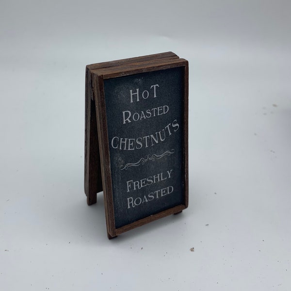 Miniature blackboard chestnuts menu