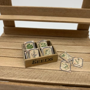 Dollshouse miniature seeds box, miniature garden box, 1:12th scale