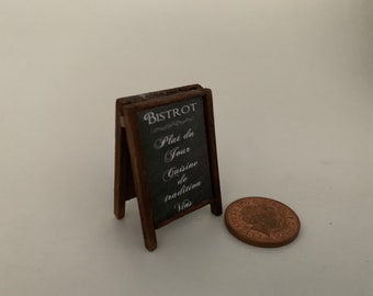 Dollshouse miniature blackboard, miniature sign, miniature menu, dollshouse sign, 1:24 scale