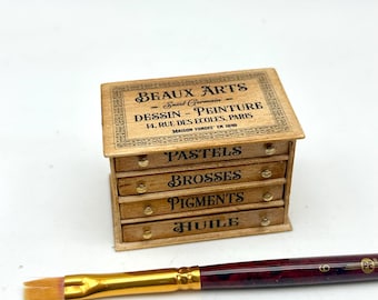 Dollshouse miniature furniture, chest of drawers 1:12 scale