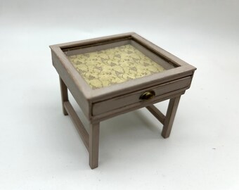 Dollshouse miniature furniture, one inch 1:12 scale  table,  dollshouse drawer table