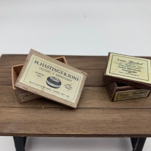 Miniature miniature box, dollshouse wooden boxes, miniature one inch 1:12 scale