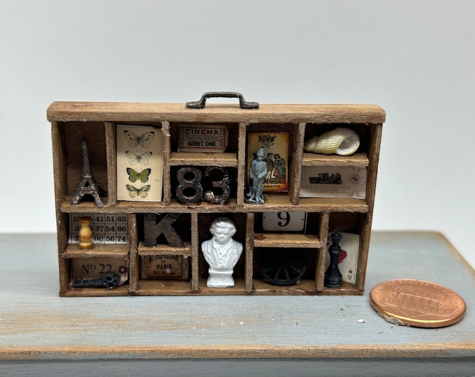 1 Inch Miniatures Miniature Printer Drawer, Miniature Furniture, Dollshouse Typography ...