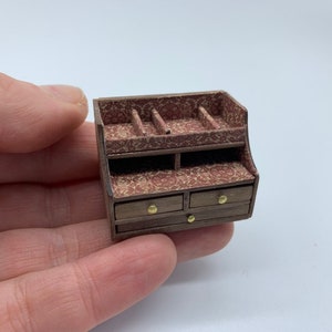 Dollshouse miniature writing box, one inch 1:12 scale stationery box, dollshouse office, miniature box