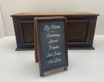 Dollshouse miniature blackboard, miniature sign, miniature menu, dollshouse sign, one inch 1:12th scale