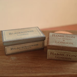 Miniature vintage box, dollshouse wooden boxes, miniature shop, dolls box, miniature one inch 1:12 scale