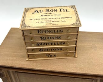 Dollshouse miniature furniture, chest of drawers 1:12 scale