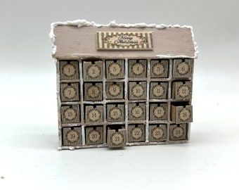 Dollshouse miniature Christmas Advent calendar, 1:12 scale,