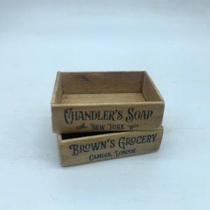 Dollshouse miniature crates, Miniature shop crate, wooden box 1:12th one inch scale, miniature old crate