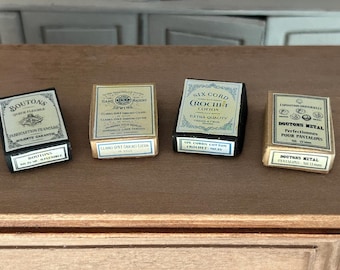 Dollshouse miniature box,  4 haberdashery boxes, 1:12 scale