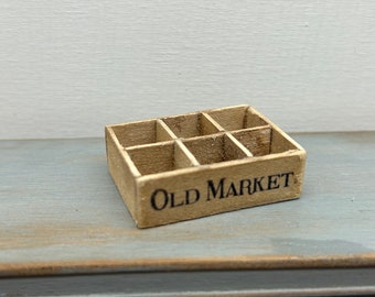 Dollshouse miniature bottles holder, miniature crate, 1:12 scale