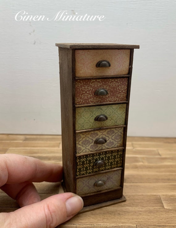 Dollshouse Miniature Furniture Chest of Drawers 1 12 Scale Dollhouse Furniture Miniature Dollhouse Chest Etsy Canada