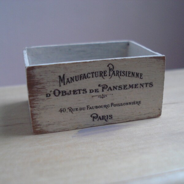 Miniature shabby wooden crate