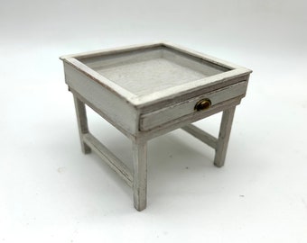 Dollshouse miniature furniture, one inch 1:12 scale  table,  dollshouse drawer table