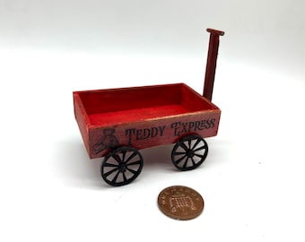 Dollshouse miniature toys wagon, 1:12 scale children cart