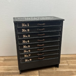 Dollshouse miniature printer cabinet, 1:12  chest of drawers
