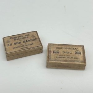 Dollshouse miniature  old box,  2 miniature wood boxes, miniature box 1:12 one inch scale