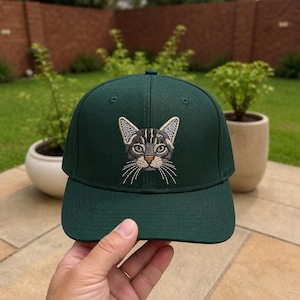 Custom Embroidered Dog Photo Baseball Hat | Personalized Pet Portrait Baseball Cap | Unique Gift for Dog Owners |  Father’s Day Trucker Hat