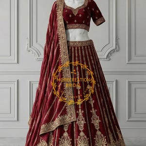 bridal dresses pakistani red Embroidered Maxi Luxury Wear Look M featuring floral details and a heavy dupattaideal for modern bridal wear. Discover 140 Bridal | Red-Maroon