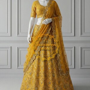 Yellow color Designer Lehenga choli | Ready to Wear | custom made outfit | Wedding Dress | Embroidered Work | Lehenga | dresses for women