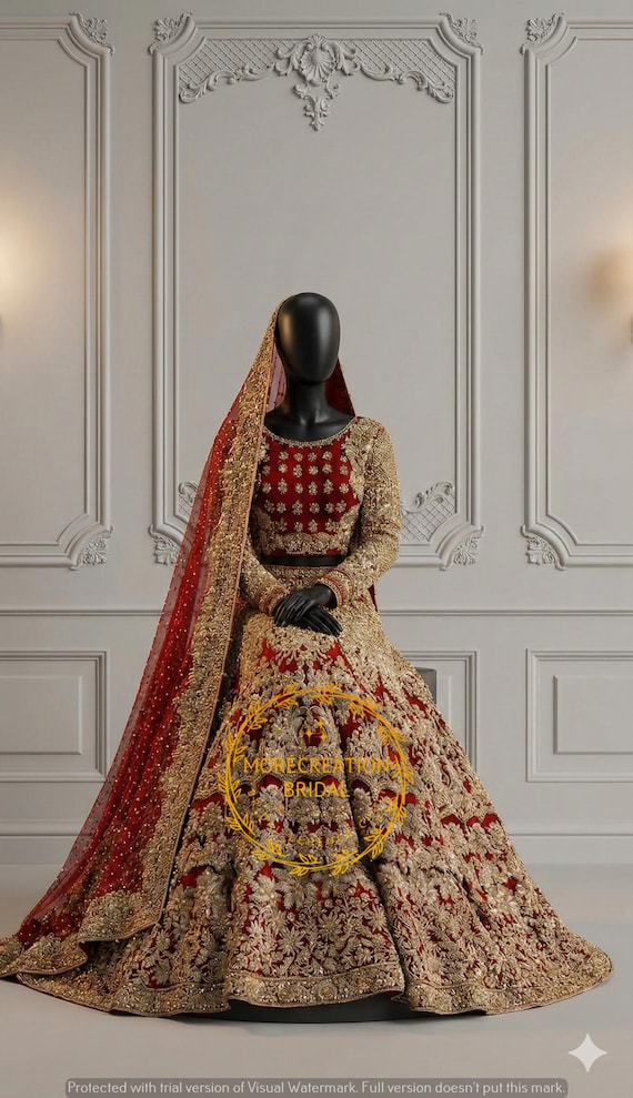 red nikkah dress for bride Nikkah Dress Collection