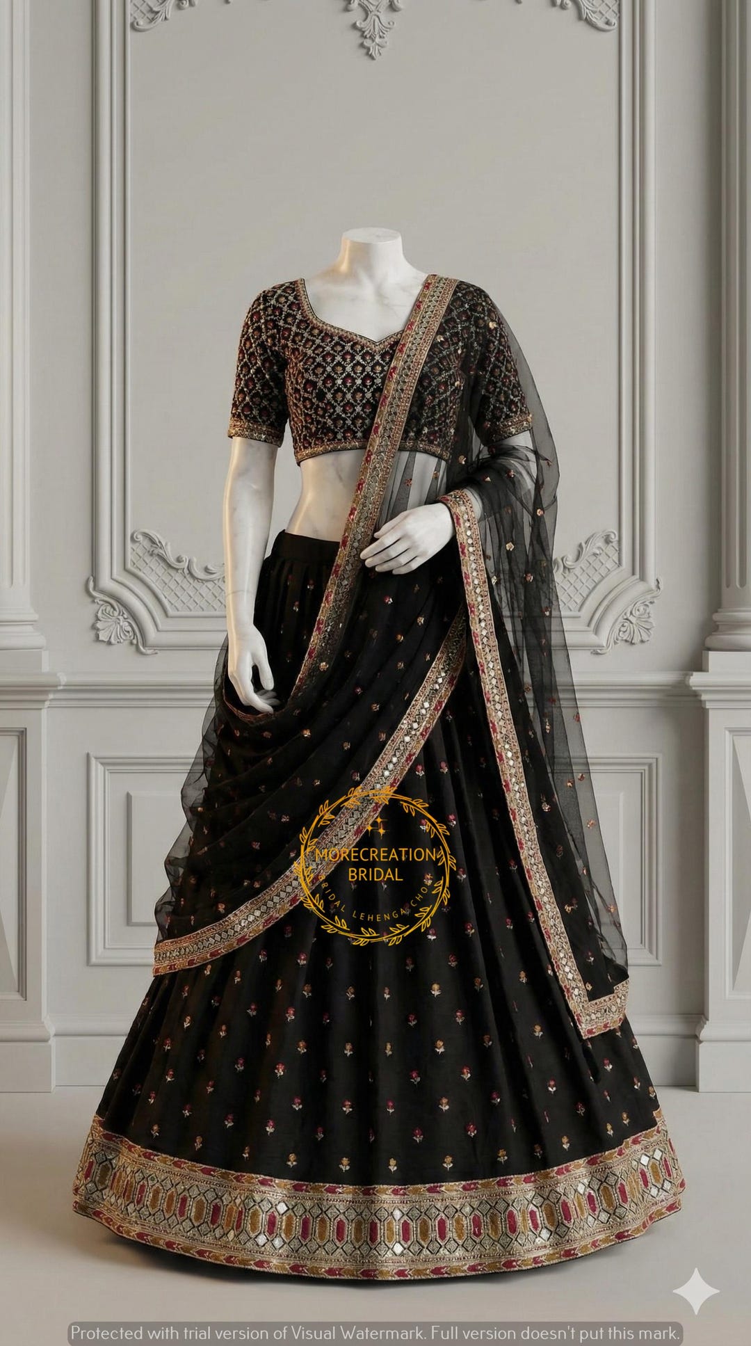 Black Color Lehenga Choli for Women Indian Wedding Party Wear Chaniya — free download