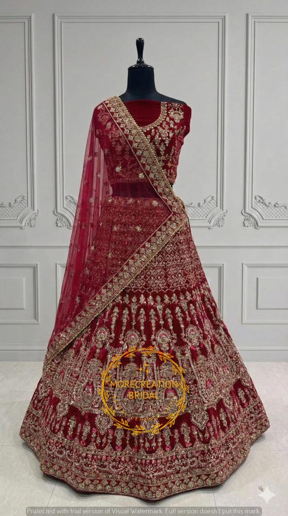 Pakistani Indian bridal lehnga, Red colour heavy bridal dress, Pakistani Wedding wear, Indian Woman Wedding Lehenga, bridal Lehenga Choli
