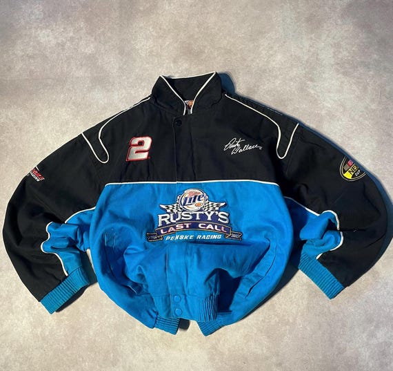 Vintage NASCAR Racing Rusty Wallace Miller Lite Jacket