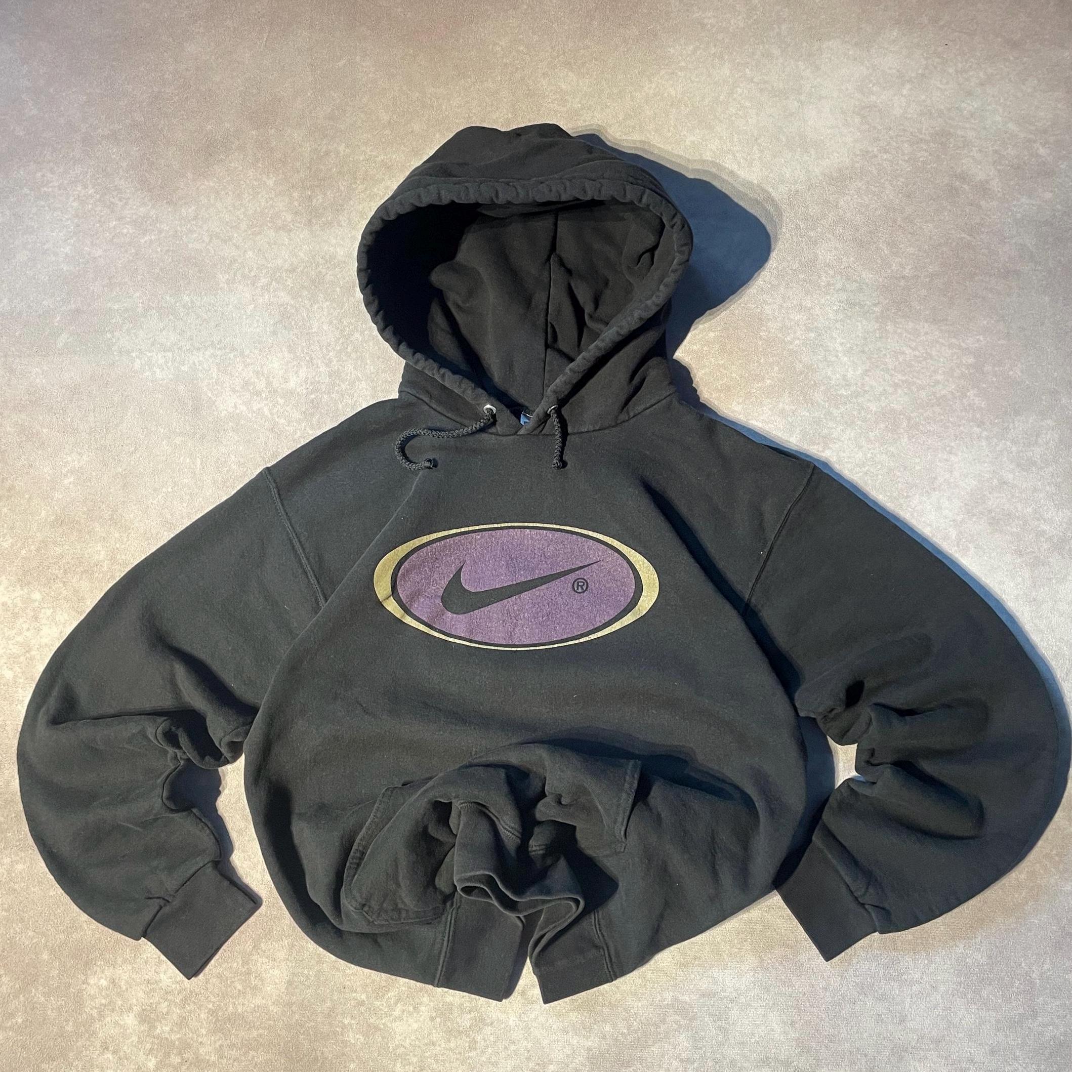 トップス 90's nike center swoosh hoodie Vintage 90s Nike Center Swoosh gray Oakland Athletics Hoodie