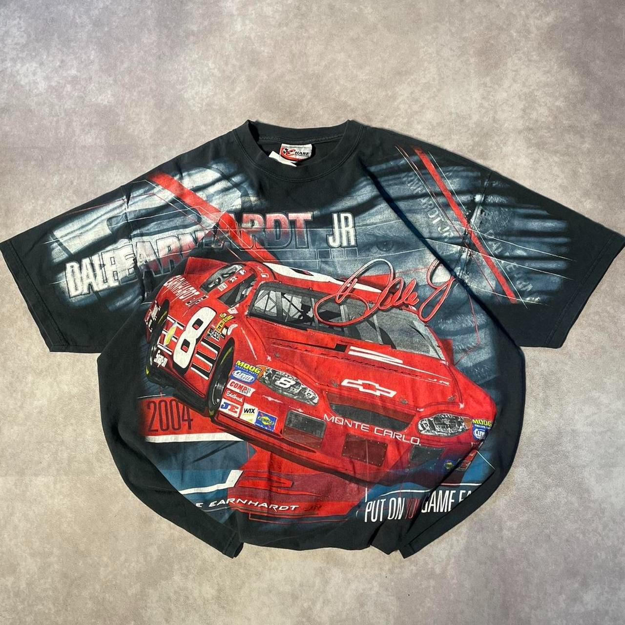 Vintage NASCAR Dale Earnhardt Jr NASCAR Red Racing Car AOP Graphic Tee Shirt Summer Grail