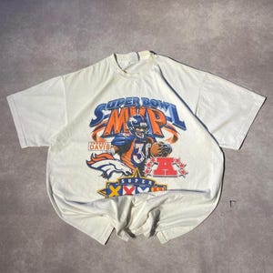 Vintage 90s Denver Broncos Super Bowl NFL Graphic Tee Shirt