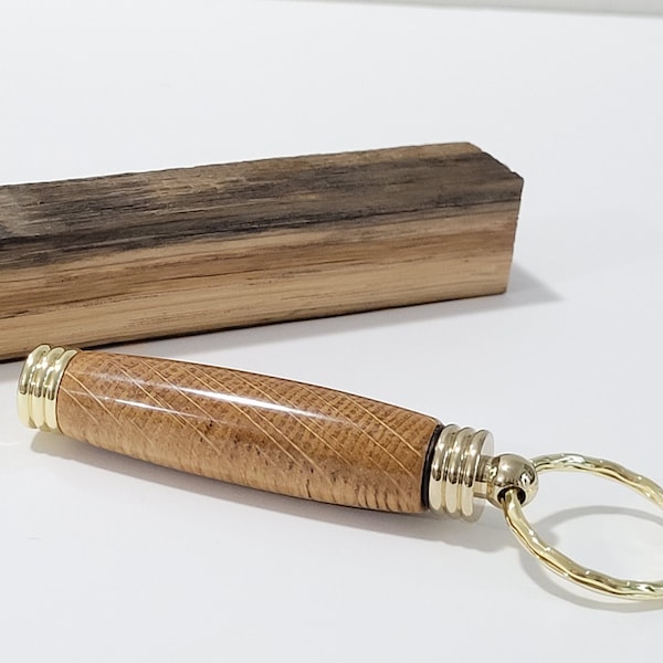 Secret Compartment Key Chain Authentic Whiskey Barrel Wood