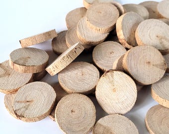 Rustic Cherry Branch Craft Rounds, Miniature Fairy Garden Stepping Stones, Set of 37