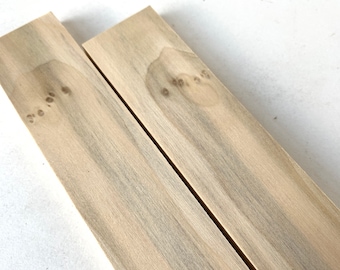 Figured Poplar Wood Knife Scales ~ Book Matched Set 5” x 1-1/2”x 3/8”