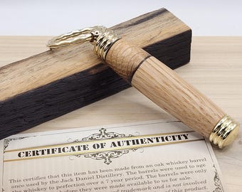 Authentic Whiskey Barrel Wood Key Chain with Compartment