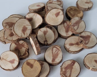 Craft Rounds, 27 Small Rustic Cedar Branch Craft Rounds,  Rustic Cedar Craft Rounds