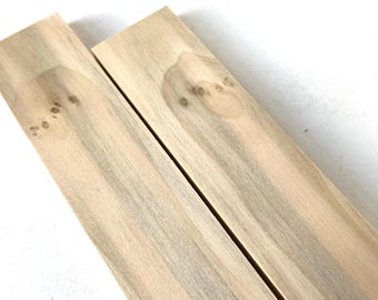 Figured Poplar Wood Knife Scales ~ Book Matched Set 5” x 1-1/2”x 3/8”